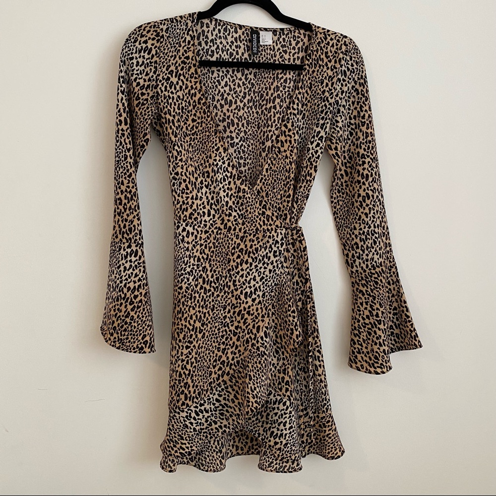 leopard print wrap dress
